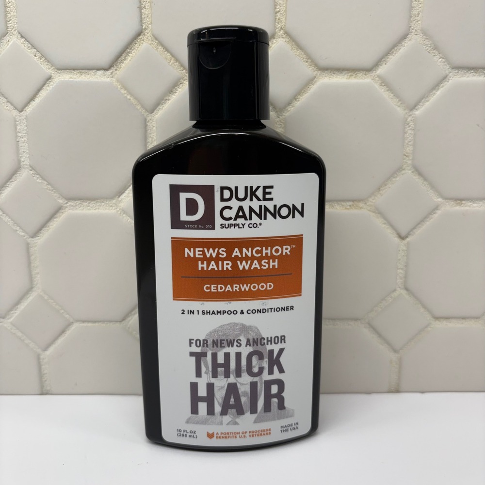 Duke Cannon News Anchor Hair Wash Mens 10oz Cedarwood 2-in-1 Shampoo Conditioner